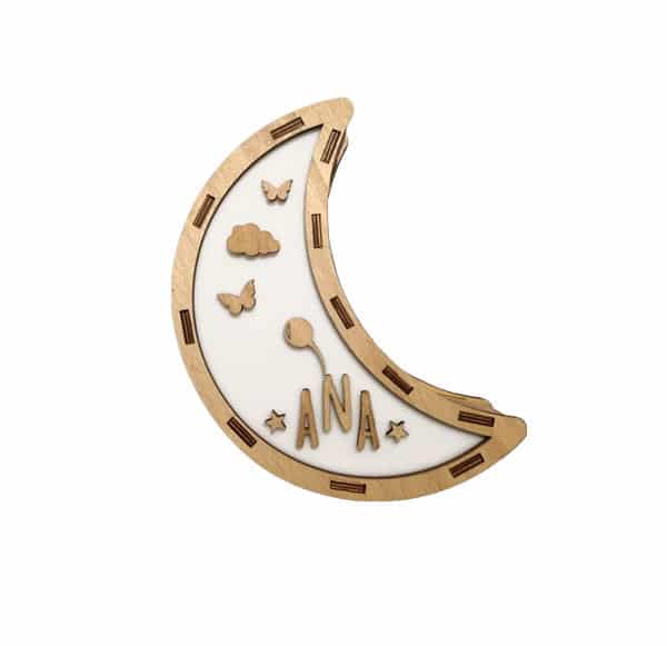 Lámpara Luna - Modelo 7 - Mariposas + Nube + Estrellas + Globo