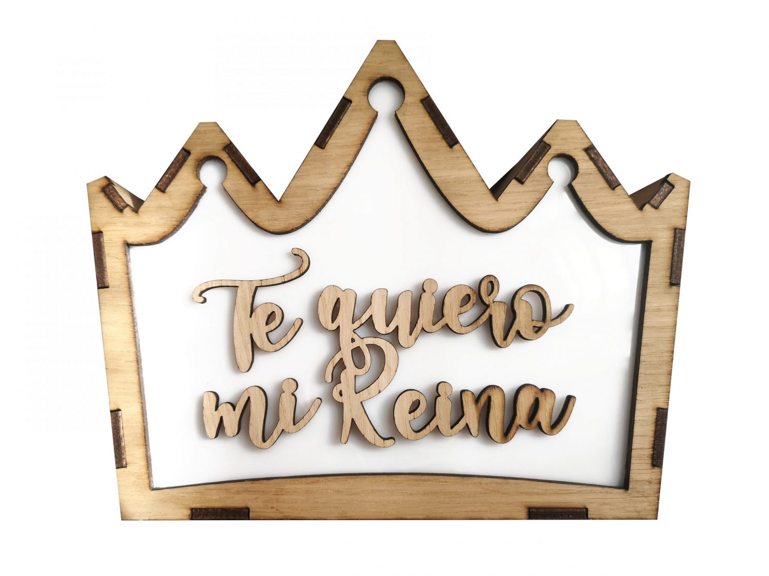 Lámpara Corona personalizada madera artesanal led RGB - Imagen 3