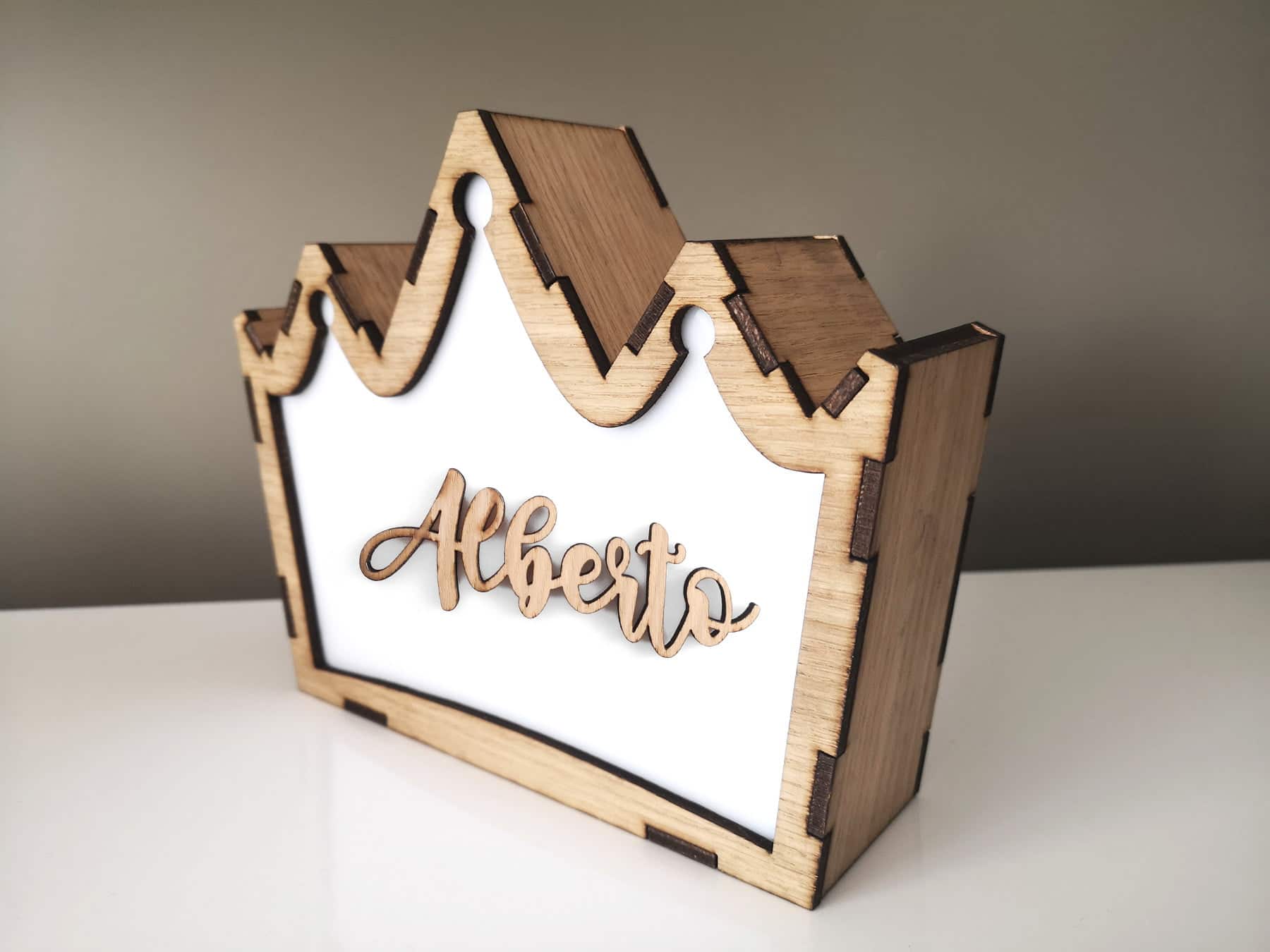 Lámpara Corona personalizada madera artesanal led RGB - Imagen 2