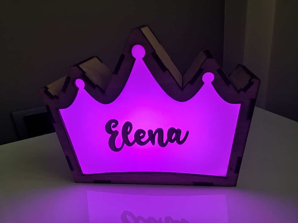Lámpara Corona personalizada madera artesanal led RGB - Imagen 5