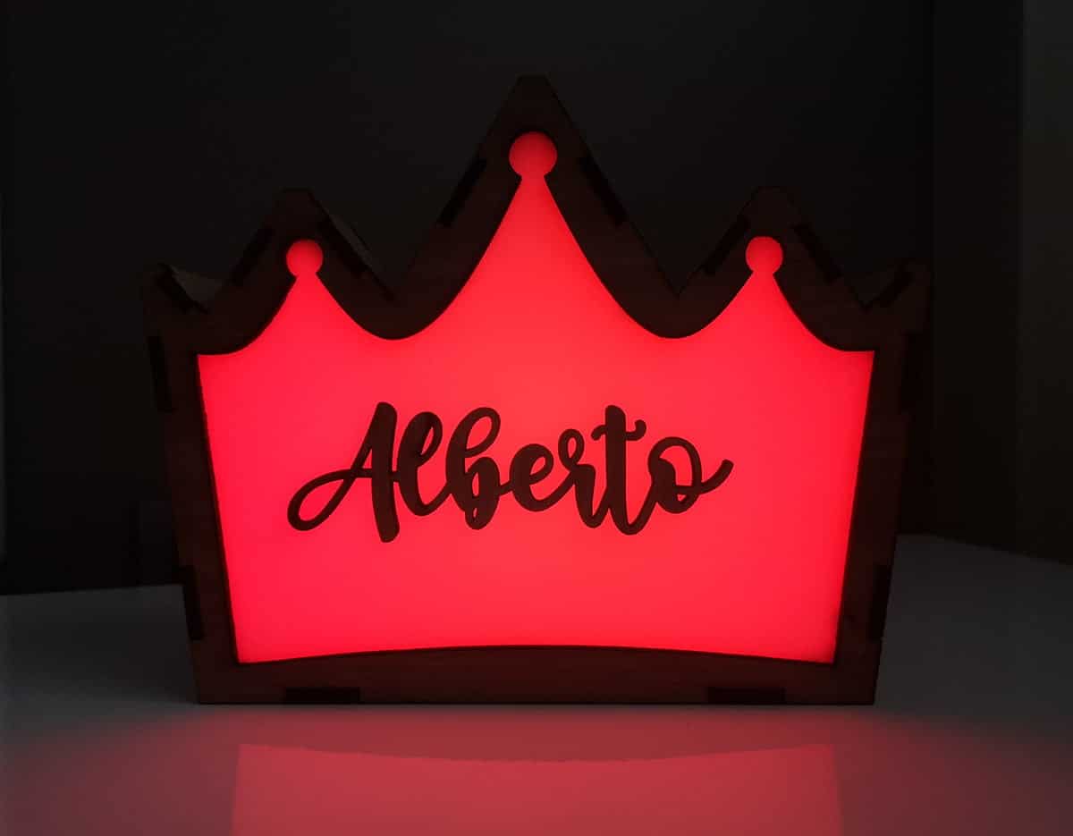 Lámpara Corona personalizada madera artesanal led RGB - Imagen 4