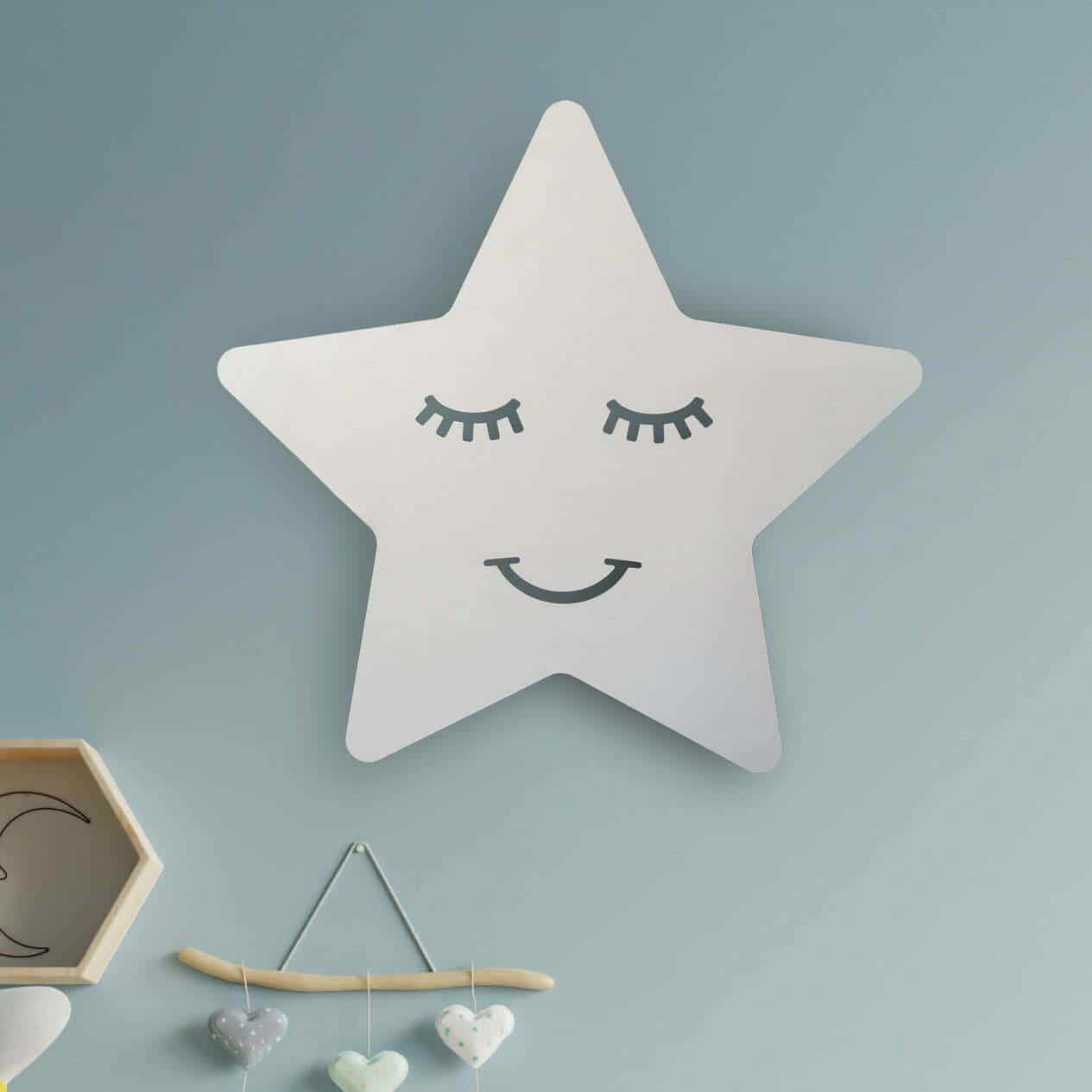 Lámpara de pared Estrella sonriente retro iluminada a pilas ó con mando a distancia y transformador - Imagen 4