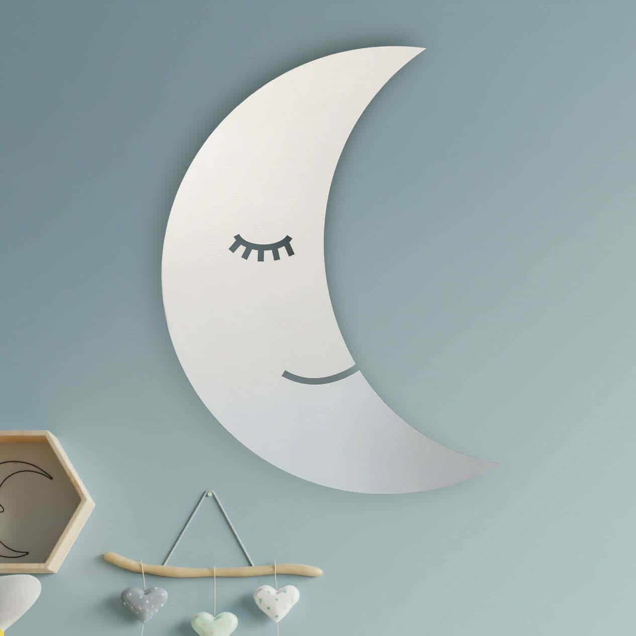 Lámpara de pared Luna sonriente retro iluminada a pilas con mando a distancia - Imagen 4